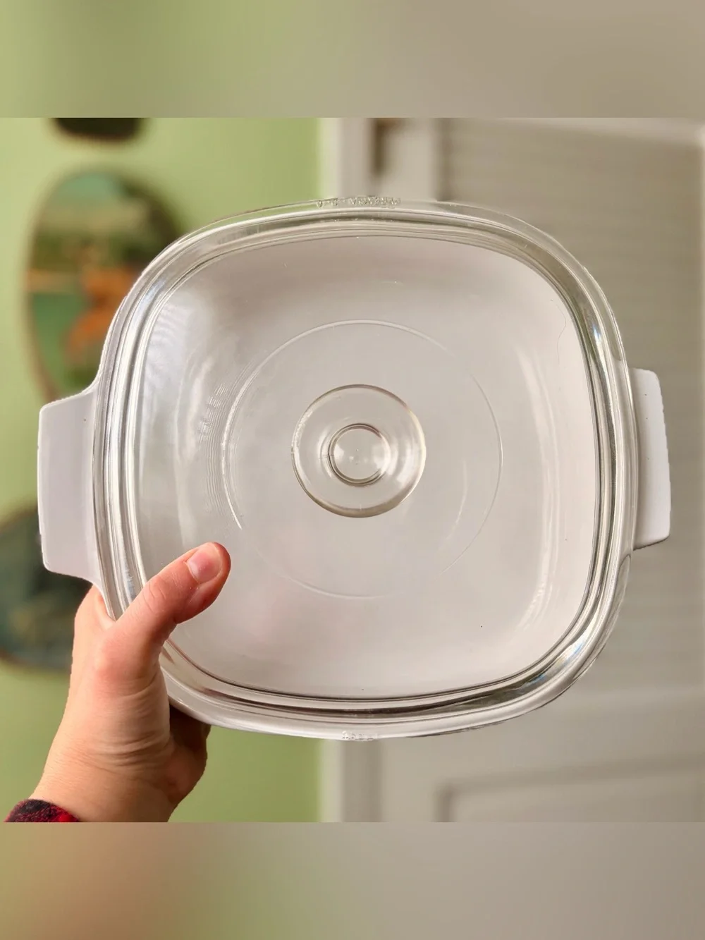 Vintage Retro Corningware Glass Covered CeramicCasserole Veggie 